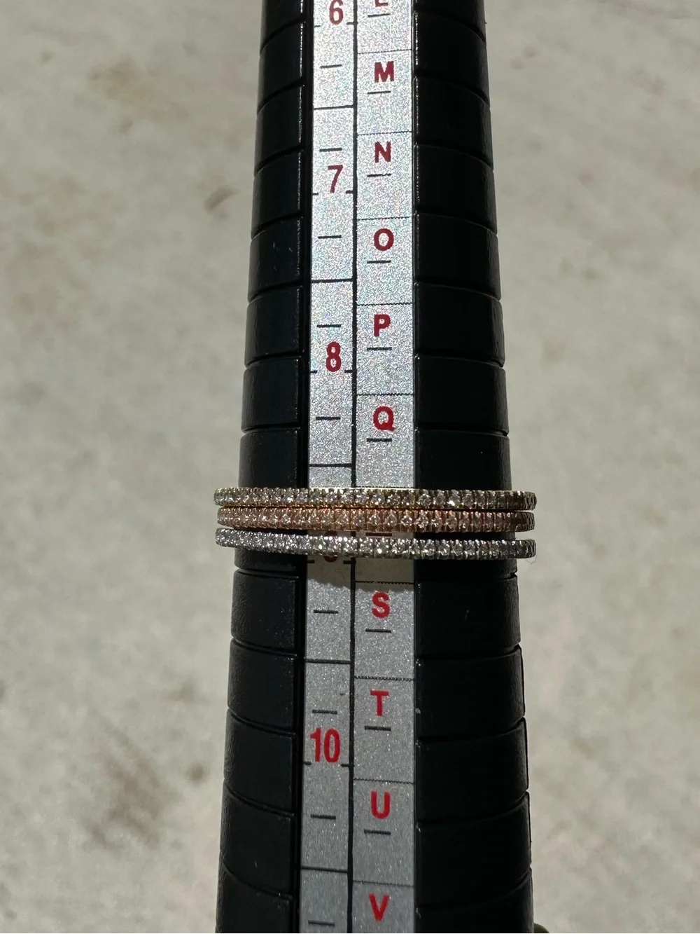 Stackable Trio Eternity Bands in Rose Gold, White Gold and Yellow 14K Gold